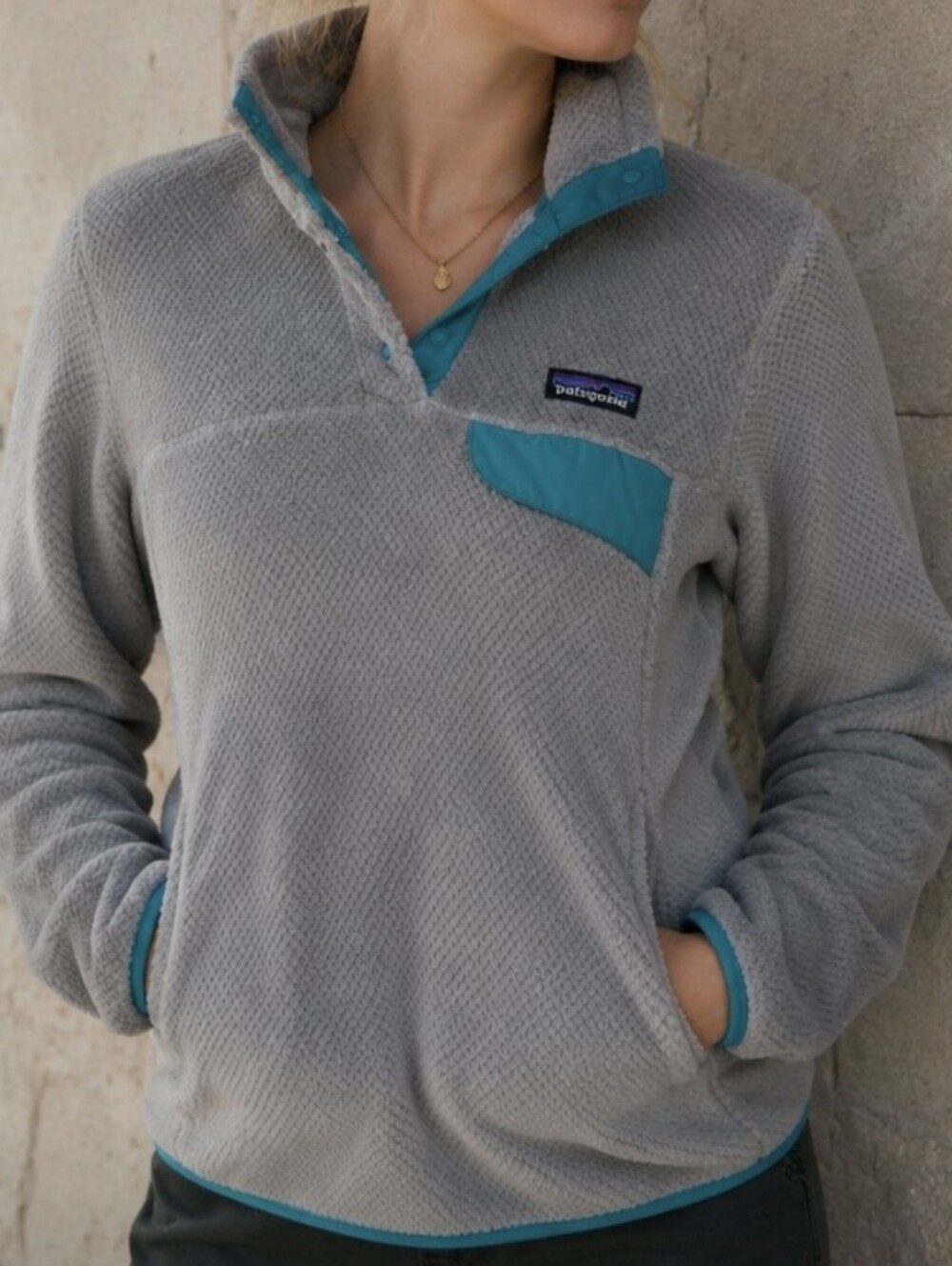 Patagonia ReTool Gray Polartec Fleece Sweater Quarter Tsnap Pullover Size Small